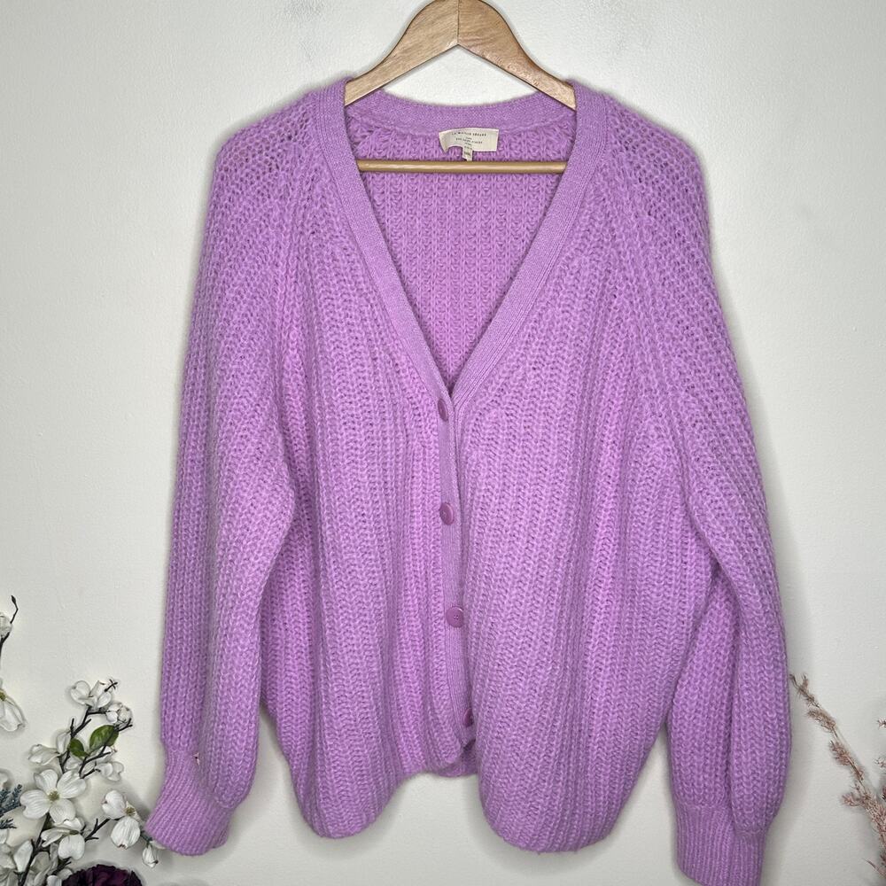 SEZANE Basile Cardigan Sweater Mauve Purple Sz XXXL $198 {245} - Picture 4 of 7